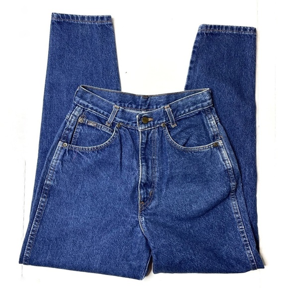 Vintage 80’s CHIC Made In USA Stiff Denim Tapered Leg High Waist Mom Jean - Picture 1 of 5